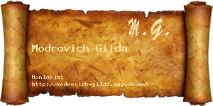 Modrovich Gilda névjegykártya